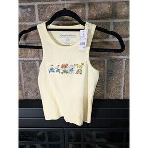 NWT Rugrats Juniors XS cropped Embroidered Character Ribbed Tank Top y2k kidcore
